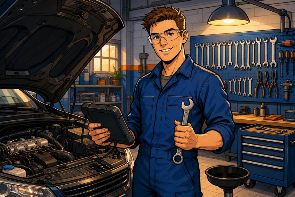 Комікс: автомехатронік у повсякденній роботі майстерні